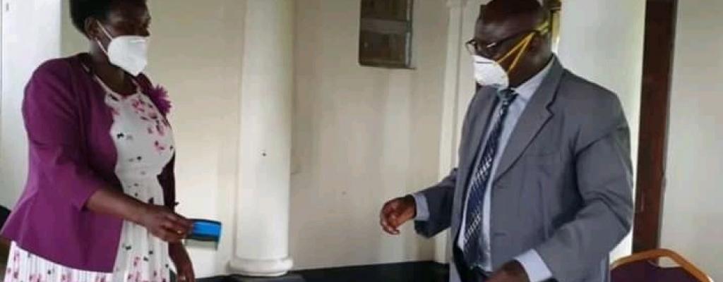 MR. BUKONE RICHARD SAJJABI the incoming CAO takes over office after his transfer from Bundibugyo District to Kapchorwa in accord